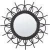 BELIANI Miroir En Rotin Noir 60x60 - Noir -Miroir Soldes Boutique 60374366 1