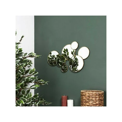 Miroirs The Home Deco Factory MIROIR ROND Doré 4 Miroirs The Home Deco Factory MIROIR ROND Doré – Image 2