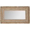 Atmosphera - Miroir Mural En Bois Et Raphia Tressé 78 X 45 Cm - Beige