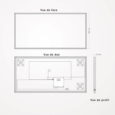 AQUAE LINE Miroir LED 120x60 Cm, Nova 5 AQUAE LINE Miroir LED 120x60 Cm, Nova – Image 3