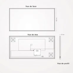 AQUAE LINE Miroir LED 140x60 Cm, Nova -Miroir Soldes Boutique 60632394 3