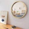 MERKMAK Grand Miroir Mural Rond 76.5 Cm Avec Cadre En Chene Pour Salle De Bain, Chambre, Dressing Ou Salon -Miroir Soldes Boutique 60690827 1
