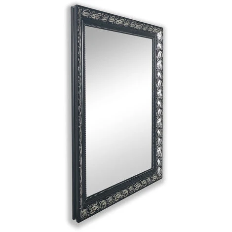 MIRRORS AND MORE Tanja - Miroir Avec Cadre - Noir/Argenté - 55x70cm - Noir/Argenté 3 MIRRORS AND MORE Tanja - Miroir Avec Cadre - Noir/Argenté - 55x70cm - Noir/Argenté