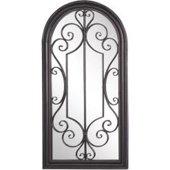 BELIANI Miroir En Métal Noir 97x49 - Noir