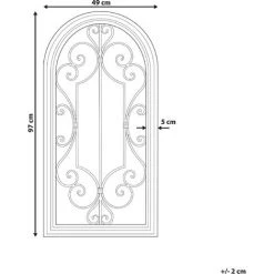 BELIANI Miroir En Métal Noir 97x49 - Noir -Miroir Soldes Boutique 60738093 3