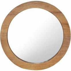NOVA Miroir Mural En Bois Rond Dans Différentes Tailles Taille : 60 Cm