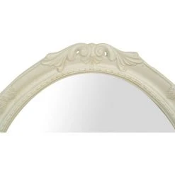 BISCOTTINI MIROIR MURAL EN BOIS FINITION BLANC ANTIQUE FABRIQUÉ EN ITALIE -Miroir Soldes Boutique 60817252 2