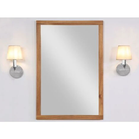 VENTE-UNIQUE.COM Miroir Rectangle Avec Contour En Bois D'acacia - 90 X 60 Cm - SEPANG - Naturel Foncé 6 VENTE-UNIQUE.COM Miroir Rectangle Avec Contour En Bois D'acacia - 90 X 60 Cm - SEPANG - Naturel Foncé – Image 4