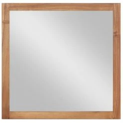 VENTE-UNIQUE.COM Miroir Carré Avec Contour En Bois D'acacia - 60 X 60 Cm - SEPANG - Naturel Foncé
