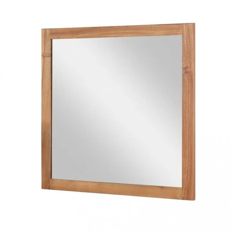 VENTE-UNIQUE.COM Miroir Carré Avec Contour En Bois D'acacia - 60 X 60 Cm - SEPANG - Naturel Foncé 4 VENTE-UNIQUE.COM Miroir Carré Avec Contour En Bois D'acacia - 60 X 60 Cm - SEPANG - Naturel Foncé – Image 2