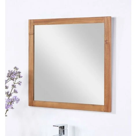 VENTE-UNIQUE.COM Miroir Carré Avec Contour En Bois D'acacia - 60 X 60 Cm - SEPANG - Naturel Foncé 6 VENTE-UNIQUE.COM Miroir Carré Avec Contour En Bois D'acacia - 60 X 60 Cm - SEPANG - Naturel Foncé – Image 4