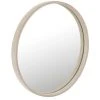 LES TENDANCES Miroir Rond En Cuir Beige Apolo D 40.5 Cm