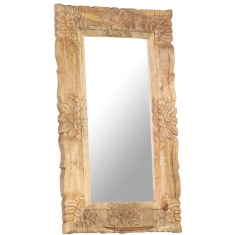 FIMEI Miroir 80x50 Cm Bois De Manguier Massif 4 FIMEI Miroir 80x50 Cm Bois De Manguier Massif – Image 2