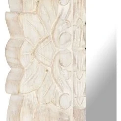 FIMEI Miroir Blanc 110x50 Cm Bois De Manguier Massif -Miroir Soldes Boutique 60966744 5