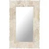 FIMEI Miroir Blanc 80x50 Cm Bois De Manguier Massif