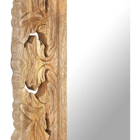 FIMEI Miroir Sculpté à La Main Marron 80x50cm Bois De Manguier Massif 7 FIMEI Miroir Sculpté à La Main Marron 80x50cm Bois De Manguier Massif – Image 5