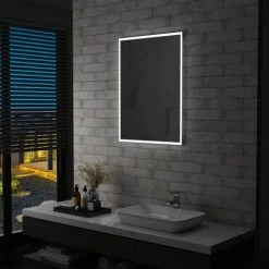 FIMEI Miroir Mural à LED Pour Salle De Bains 60 X 80 Cm