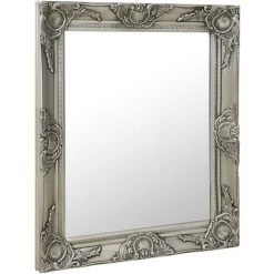 FIMEI Miroir Mural Style Baroque 50x60 Cm Argenté