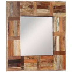 FIMEI Miroir Mural Bois Massif De Récupération 50x50 Cm