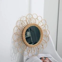 MINKUROW Rotin Miroir Suspendu - Boho Miroir Decoration Murale - Miroir Pour Appartement, Salon, Chambre à Coucher, Décoration De La Maison Moderne 8 MINKUROW Rotin Miroir Suspendu - Boho Miroir Decoration Murale - Miroir Pour Appartement, Salon, Chambre à Coucher, Décoration De La Maison Moderne -Miroir Soldes Boutique 60995730 2