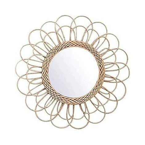 MINKUROW Rotin Miroir Suspendu - Boho Miroir Decoration Murale - Miroir Pour Appartement, Salon, Chambre à Coucher, Décoration De La Maison Moderne 7 MINKUROW Rotin Miroir Suspendu - Boho Miroir Decoration Murale - Miroir Pour Appartement, Salon, Chambre à Coucher, Décoration De La Maison Moderne – Image 5