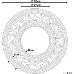 BELIANI Miroir En Bois Solide Marron 62x62 - Marron -Miroir Soldes Boutique 61188011 3