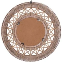 BELIANI Miroir En Bois Solide Marron 62x62 - Marron -Miroir Soldes Boutique 61188011 4