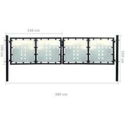 SUPERMARKET Portillon De Jardin Double Noir 300x150 Cm -Miroir Soldes Boutique 61303540 5