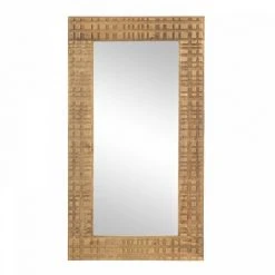 OVIALA Miroir En Manguier Massif Sculpté 150 X 80 Cm - Marron