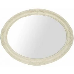 BISCOTTINI MIROIR MURAL EN BOIS FINITION BLANC ANTIQUE FABRIQUÉ EN ITALIE -Miroir Soldes Boutique 61353647 4