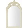 BISCOTTINI MIROIR MURAL EN BOIS FINITION BLANC ANTIQUE FABRIQUÉ EN ITALIE