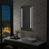 FIMEI Miroir Mural à LED Pour Salle De Bains Avec étagère 60x100 Cm 2 FIMEI Miroir Mural à LED Pour Salle De Bains Avec étagère 60x100 Cm -Miroir Soldes Boutique 61381935 1
