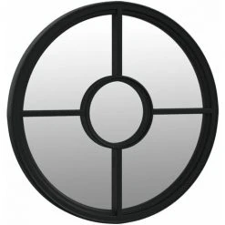 FIMEI Miroir De Jardin Noir 60x4 Cm Fer Rond Utilisation Extérieure -Miroir Soldes Boutique 61382339 3
