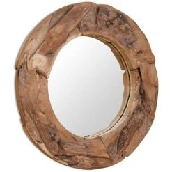 FIMEI Miroir Décoratif Teck 80 Cm Rond -Miroir Soldes Boutique 61384217 3