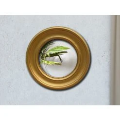 OZAIA Miroir Sorcière En Bois De Paulownia MARGARET - D. 46 Cm - Doré Effet Laiton - Doré