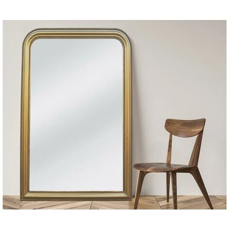 OZAIA Miroir Style Vintage En Bois De Paulownia HELOISE - L. 80 X H. 110 Cm - Doré Effet Laiton - Doré 4 OZAIA Miroir Style Vintage En Bois De Paulownia HELOISE - L. 80 X H. 110 Cm - Doré Effet Laiton - Doré – Image 2