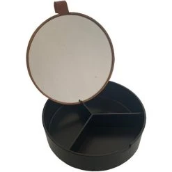 ZEN ET ETHNIQUE Miroir Avec Compartiments à Bijoux En Bambou
