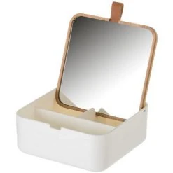 ZEN ET ETHNIQUE Miroir Avec Boite Compartimentée à Bijoux En Bambou