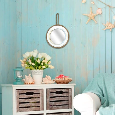 RETRO Miroir Rond à Suspendre Cordage 4 RETRO Miroir Rond à Suspendre Cordage – Image 2