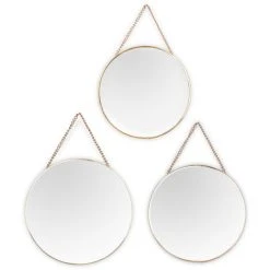 MIRRORS AND MORE Gloria - Set De 3 Miroirs Ronds - Or - 35x35cm - Or
