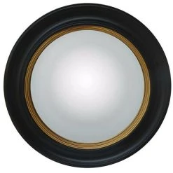 OZAIA Miroir Sorcière En Bois De Paulownia FRANKLIN - D. 66 Cm - Noir Et Doré Effet Laiton - Noir