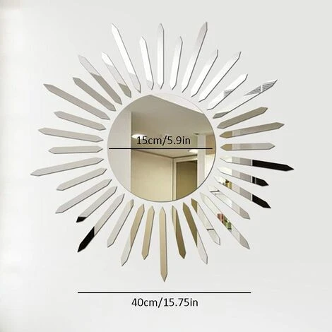 ENLENK 3 Pièces Miroir Mural, Miroir Décoratif, Miroir Autocollant Mural, Décoration Petit Murale Miroir, Pour Salon, Chambre à Coucher Et Salle De Bain, Décoration Murale, Argentée 4 ENLENK 3 Pièces Miroir Mural, Miroir Décoratif, Miroir Autocollant Mural, Décoration Petit Murale Miroir, Pour Salon, Chambre à Coucher Et Salle De Bain, Décoration Murale, Argentée – Image 2