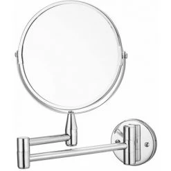 SINCèREETALI Miroir De Beauté De Salle De Bain, Miroir De Beauté Mural Télescopique Pliable, Miroir De Beauté Haute Définition Double Face Sans Perforation (modèle Simple 8 Pouces, Plan Miroir Double Face + Grossissement 3 Fois)