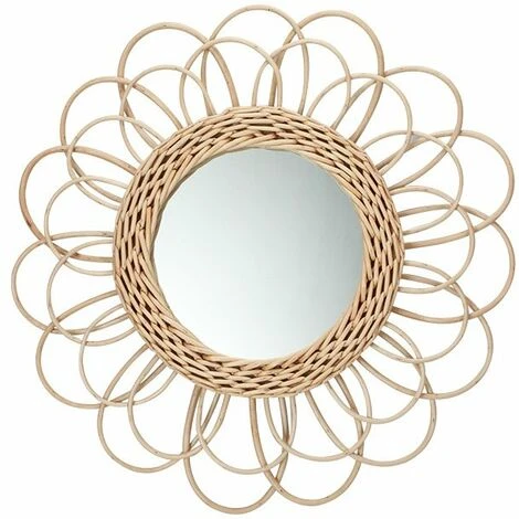 PERLE RARE Rotin Miroir Suspendu - Boho Miroir Decoration Murale - Miroir Pour Appartement, Salon, Chambre à Coucher, Décoration De La Maison Moderne 3 PERLE RARE Rotin Miroir Suspendu - Boho Miroir Decoration Murale - Miroir Pour Appartement, Salon, Chambre à Coucher, Décoration De La Maison Moderne