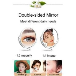 PERLE RARE Miroir Mural à Ventouse Pour Salle De Bain, Maquillage, Miroir à Suspendre, Miroir Double Face Grossissant à 360° 8 PERLE RARE Miroir Mural à Ventouse Pour Salle De Bain, Maquillage, Miroir à Suspendre, Miroir Double Face Grossissant à 360° -Miroir Soldes Boutique 63733245 2