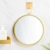 PERLE RARE Cadre En Métal Mur Rond Miroir Suspendu Décoratif Miroir Maquillage Miroir Vanité Miroir Pour Salle De Bain Salon Chambre (Or) -Miroir Soldes Boutique 63733475 1