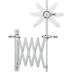 PERLE RARE Miroir Grossissant Mural Extensible Et Pivotant à 360° - Grossissement X3-22 X 21,7 Cm - Mirroir Murales Salle De Bain Double Face En Acier Inoxydable -Miroir Soldes Boutique 63733485 3