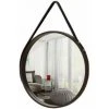 PERLE RARE PU Cuir Miroir Mural Rond Miroir Décoratif Suspendu Avec Sangle Miroir De Maquillage Miroir De Vanité Pour Salle De Bain Salon Chambre -Miroir Soldes Boutique 63733540 1