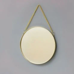 PERLE RARE Miroir Suspendu Rond Avec Sangles, Moderne, Couloir, Salle De Bain Et WC D'invités, Diamètre : 40 Cm -Miroir Soldes Boutique 63733549 3