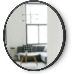 PERLE RARE Miroir Mural Oval Avec Cadre En Caoutchouc Pour Salon, Salle De Bain, Chambre, Entrée Et Bien Plus Encore, Noir, 40x40cm 10 PERLE RARE Miroir Mural Oval Avec Cadre En Caoutchouc Pour Salon, Salle De Bain, Chambre, Entrée Et Bien Plus Encore, Noir, 40x40cm -Miroir Soldes Boutique 63733575 4